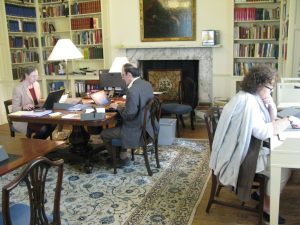 Visiting Fellows Linda Troost and Sayre Greenfield hard at work in the reading room.