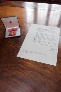 The Insignia and the Warrant presented to Dr Sandy Lerner