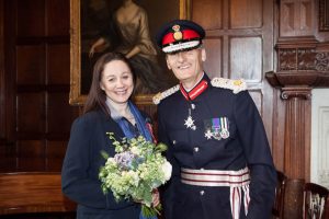 Dr Sandy Lerner and HM Lord-Lieutenant of Hampshire, Nigel Atkinson Esq