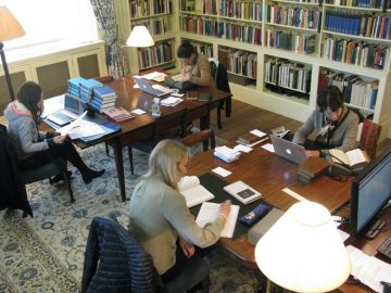 April's Visiting Fellows from left to right they are Susan Civale (Canterbury Christ Church University); Tess Somervell (University of Cambridge); Jennifer Minnen (Princeton); and Peggy Elliott (Georgia College and State University).