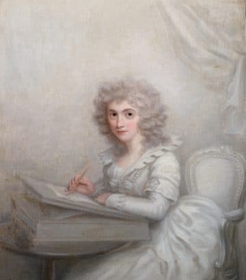 Portrait of Maria Cosway at a writing desk