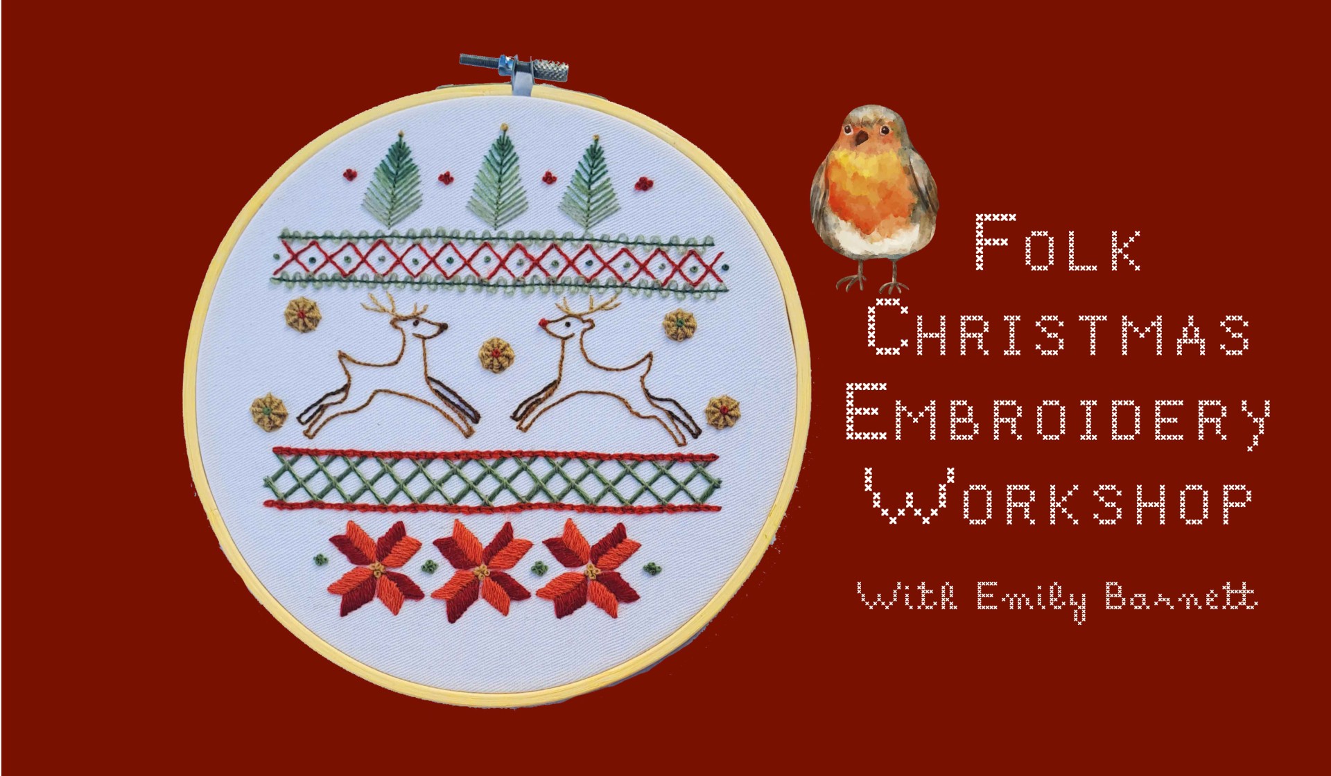 Folk inspired Christmas Embroidery Workshop (part 1 of 2)